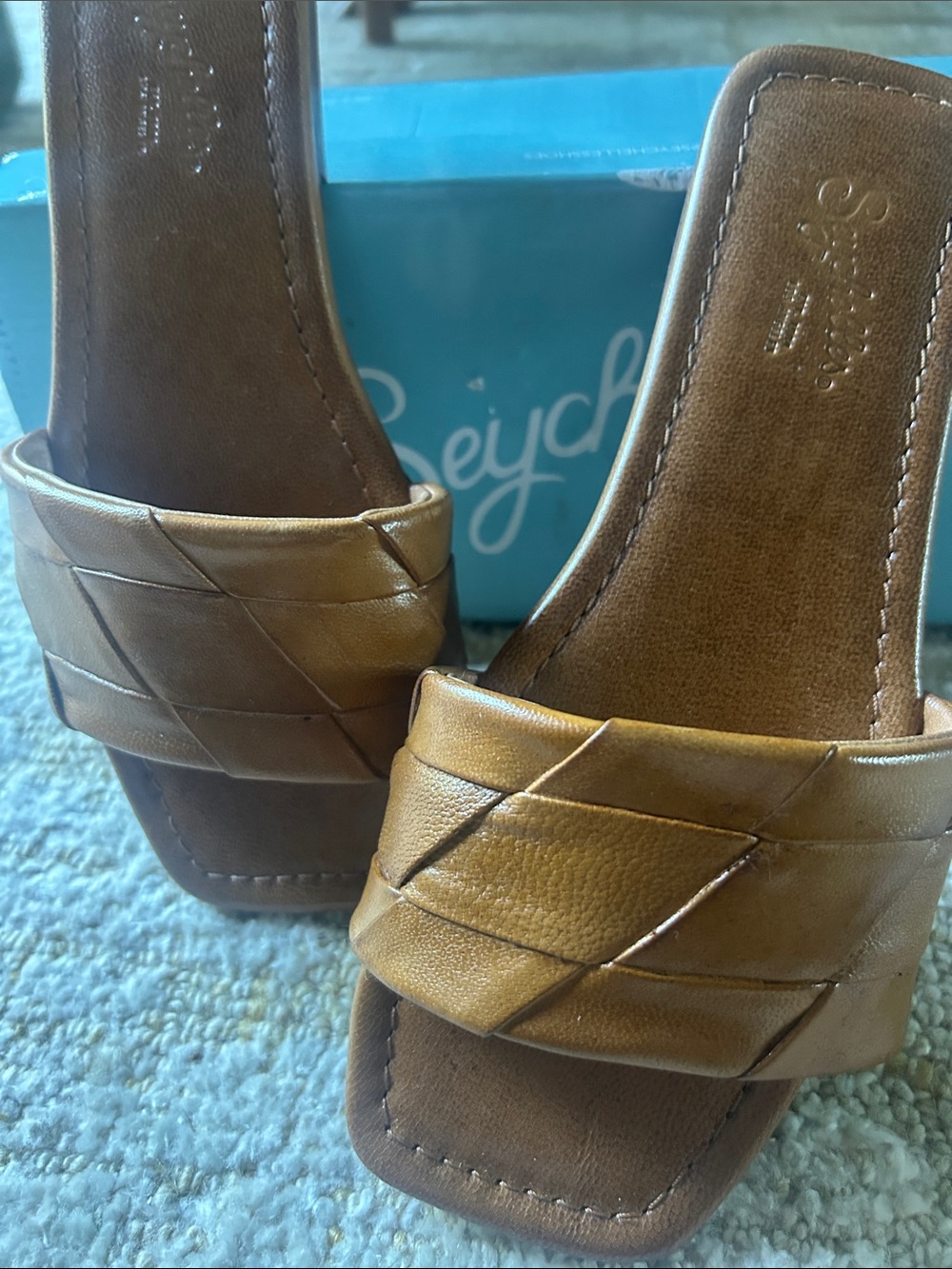 Seychelles Portland Woven Slide Sandals in Tan